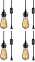 Mikniri Vintage Plug in Hanging Light Kit,4 Pack Industrial Style Pendant Lighting E26