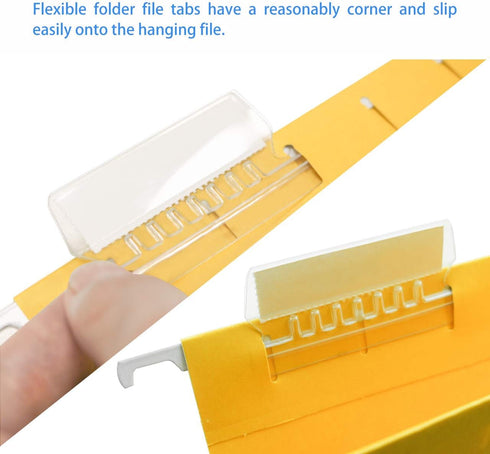 JIKIOU 210pcs Hanging File Folder Tabs with 210pcs Blank 2inch Inserts for Quick Identification of Hanging Files
