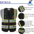 Reflective Safety Vest | High Visibility Mesh Vest with 5 Pockets & Zipper Front - Meets ANSI/ISEA Standards