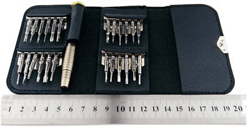 25PCS Mini Screwdriver Set with Case, Precision Kit with 6 Different Size Flathead and Phillips Screwdrivers