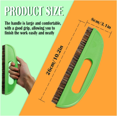 Horse Hair Wallpaper Brush, Two Rows of Short Hair Wallpaper Tools Multipurpose Wallpaper Smoothing Brush