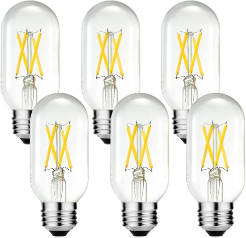 LiteHistory E26 Edison Bulb, 6W Equivalent, 60 Watt Dimmable Neutral White 4000K, 600lm, Pack of 6