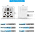 2 Pack US Travel Plug Adapter, Type B 3 Prong Grounded USA Wall Plug for EU, UK, AU, CN, JP, Asia, Italy, Brazil