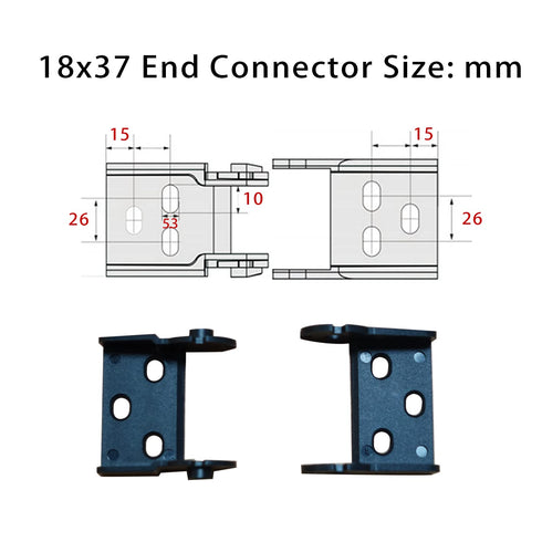 2pcs 39.3 inch Carrier Drag Chain Cable, Black Open Type for CNC Router Mill and 3D Printer, Includes Connectors and