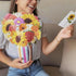 ALBUMAX 3D Pop Up Flower Bouquet Greeting Card with Colorful Vase, Cute Booming Sunflowers Roses Bouquet Birthday Gift