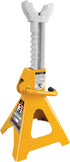 Performance Tool Ratchet Style Jack Stand Set, 3-Ton, Yellow, for Lifting Vehicles During Maintenance