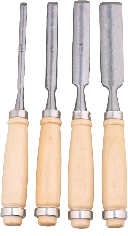 Semicircle Chisel Inner Edge Woodworking Gouge, Carpenter Wood Hand Chisel Tool, Pack of 4