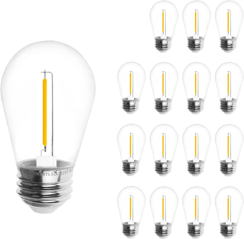 Jslinter Energy-Efficient S14 LED String Light Bulbs Replacement - 3V Solar-Powered, Shatterproof,