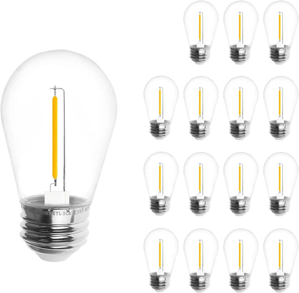 Jslinter Energy-Efficient S14 LED String Light Bulbs Replacement - 3V Solar-Powered, Shatterproof,