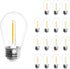 Jslinter Energy-Efficient S14 LED String Light Bulbs Replacement - 3V Solar-Powered, Shatterproof,