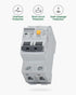 Ground Fault Circuit Breaker, 10 Amp 120V AC, DIN Rail Mount, Thermal-Magnetic Trip Protection