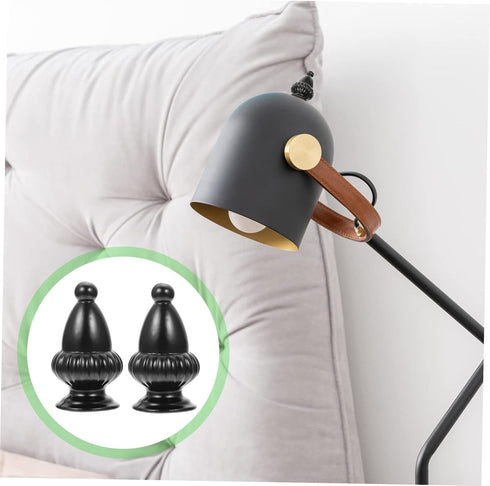 2pcs NUOBESTY Decorative Lamp Finial Black Aluminum Simple and Creative Light Accessory for Table and Floor Lamps Easy