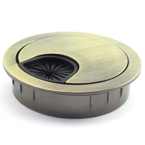 1pc 2 Inch Metal Desk Grommets, Wire Cord Hole Cover for Office PC, Zinc Alloy Organizer (Bronze)