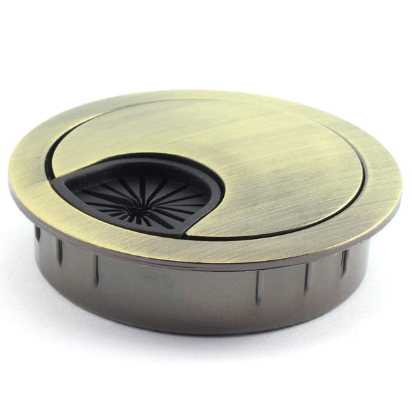 1pc 2 Inch Metal Desk Grommets, Wire Cord Hole Cover for Office PC, Zinc Alloy Organizer (Bronze)