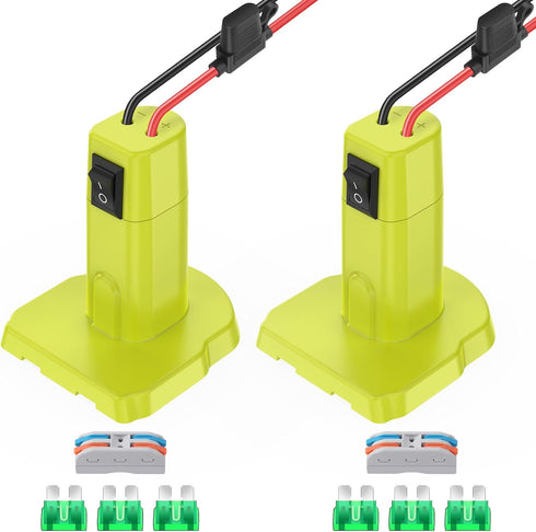 2 Packs Power Wheels Adapter for Ryobi 18V Battery, Conversion Kit with Switch, Fuses & Wire Terminals