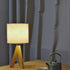YSJUENAII Modern Small Tripod Table Lamp with Wooden Base, White Fabric Shade, Bedside Desk Light (White)