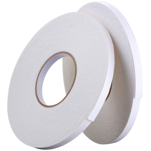 3 Rolls Double Sided Foam Tape - PE Roll Double Faced Sponge Adhesive Mounting Tape (1/2 Inch by 50 Feet)