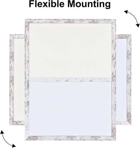 Bulletin Board Whiteboard Combo, White Felt Board for Office, School, Kitchen, Bedroom, White Wood Frame, 17.7"*23.6"