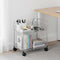 Betoveren 2 Tier Utility Rolling Cart with Wheels Multifunctional Storage Cart Under Desk