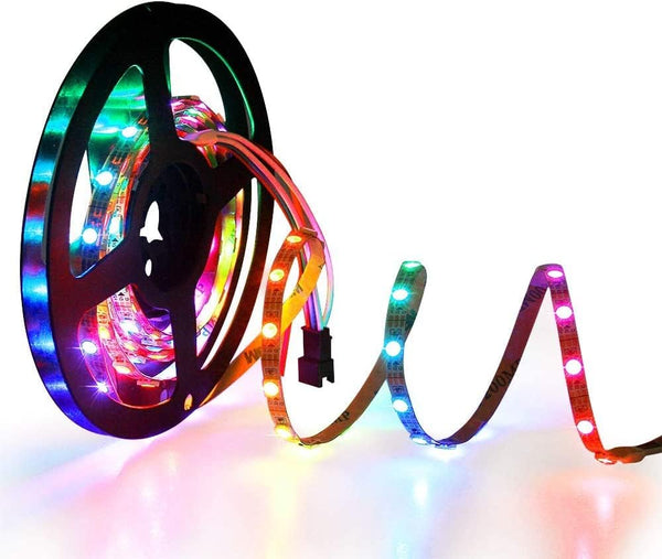 ALITOVE 5mm WS2812B Individually Addressable RGB LED Strip Light 6.6ft 120 LEDs