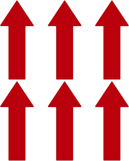 LiteMark Large Red Arrow Stickers 651 Durable Gloss Finish Decal - Floors, Walls, Signs (Pack of 6 Arrows)
