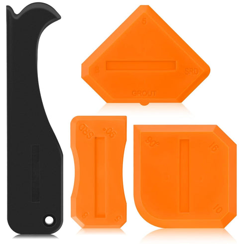 4 Pieces Silicone Caulking Tool Set for Kitchen Bathroom Sealant Finishing and Grout Scraping
