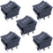 TWTADE 5Pcs Black ON/Off/ON DPDT 6 Pin 3 Position Boat Rocker Switch, Car Auto Toggle Switch