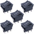 TWTADE 5Pcs Black ON/Off/ON DPDT 6 Pin 3 Position Boat Rocker Switch, Car Auto Toggle Switch