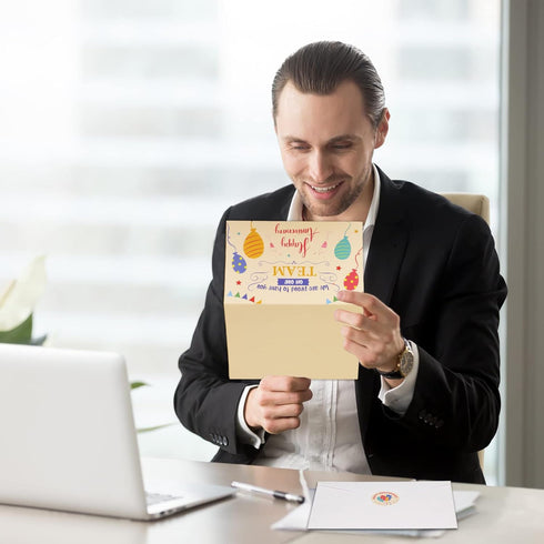 72Sets 6 36Pcs Employee Anniversary Cards Business Employee Thank You Cards Encouragement Work Team Greeting Cards