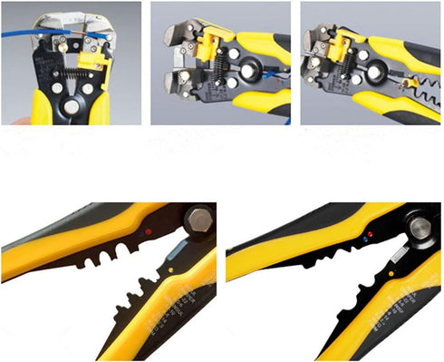 szhdxsy Wire Stripper, Self-Adjusting 8" Stripping/Crimping Tool for 10-24 AWG, Multi-Function Hand Tool