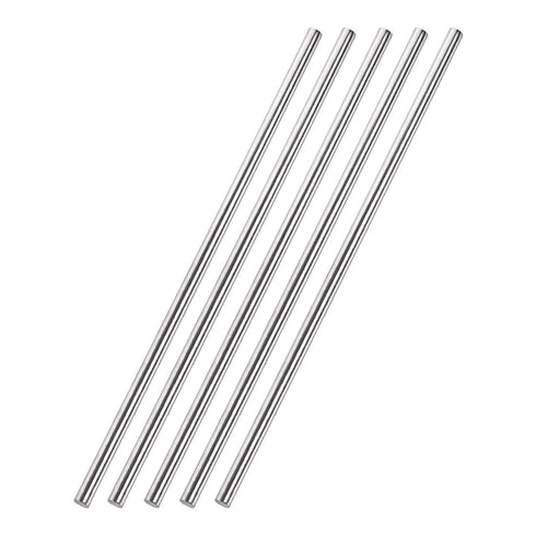 uxcell 5mm x 300mm 304 Stainless Steel Solid Round Rod for DIY Craft - 5pcs