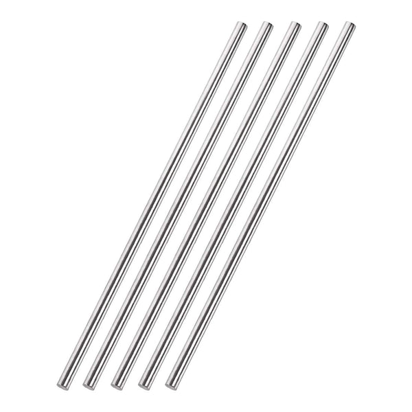 uxcell 5mm x 300mm 304 Stainless Steel Solid Round Rod for DIY Craft - 5pcs