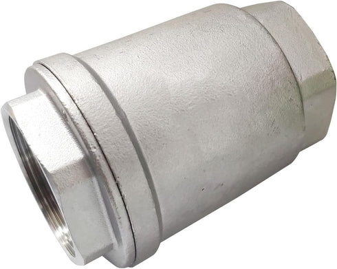 1/2" Female WOG1000 Vertical Check Valve, 304 Stainless Steel, NPT Spring Loaded in-line Low Cracking Pressure