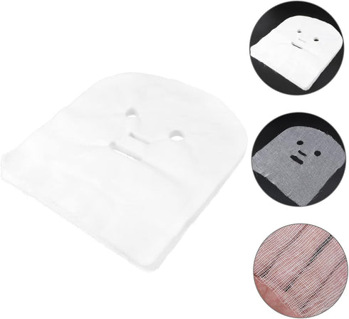 100Pcs VICASKY White Cotton Face Gauze for Beauty Salon and Breathable Facial Masks Precut for Skin Care