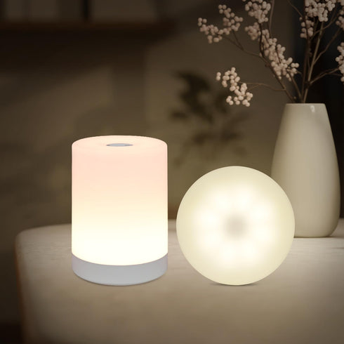 DAZZY DOT Rechargeable Puck Lights 2 Pack, Dimmable Warm YellowTouch Light Stick