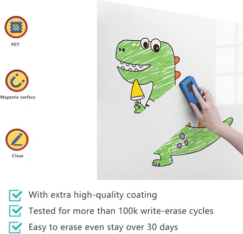 Small Magnetic Dry Erase Board Sheet for Fridge, 8"x12" Erasable Refrigerator Whiteboard for Kitchen, Mini White Board