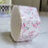 Ceramic Paper Clip Holder with Gold Line, Cute Floral Pattern Desk Organizer for Office Binder Clip Holder