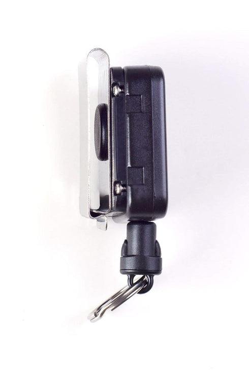 Gear Keeper Retractable Keychain for Keys & Badges - Stainless Steel Rotating Belt Clip, Holds Up to 7 Keys