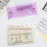 Purple Cash Envelope Wallet PVC Budget Wallet with Reusable PP Frosted Money Pocket Dividers & Month Label Stickers