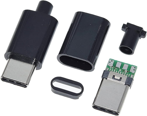 10Set USB 3.1 Type C Male Connector 24 Pin Welding Data Line Interface 24P PCB Board Support Module (Black) by ANMBEST