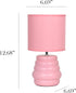 LT1168-RPK 12.68" Simple Designs Chic Glow Mini Stacked Ceramic Table Lamp, Monochromatic Fabric Shade, Small Accent