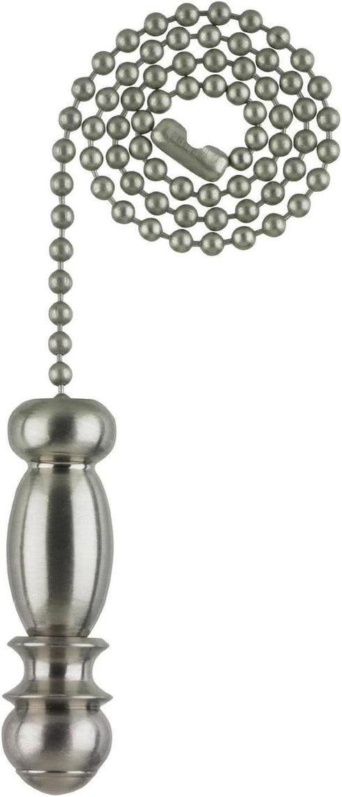 Westinghouse 7710300 Pendant Pull Chain, Brushed Nickel, White