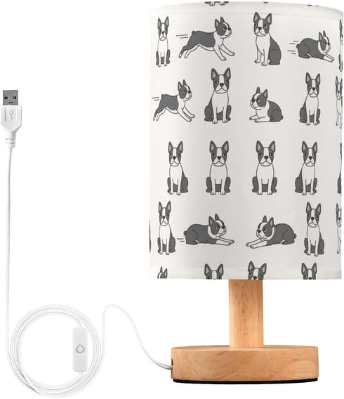 Generic Boston Terrier Dog Clipart Small Desk Lamp for Bedroom Nightstand Bedside Lamps