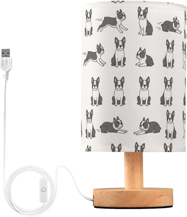 Generic Boston Terrier Dog Clipart Small Desk Lamp for Bedroom Nightstand Bedside Lamps
