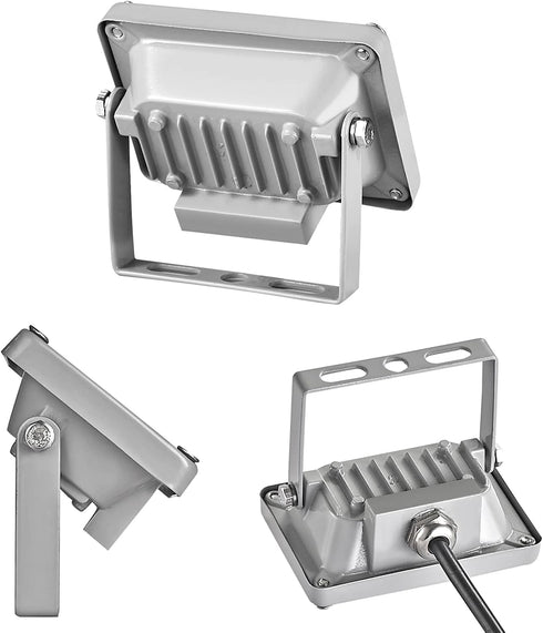 12V-24V 10W IP65 6500K 1000LM DC LED Flood Lights Outdoor, Waterproof Security Lights Fixture, Hardwired Wall Lamp