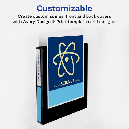 Avery Heavy-Duty 3 Ring Binder, 1.5 Inch Slant Rings, Mint View Binder (79271)