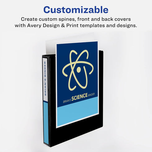 Avery Heavy-Duty View 3 Ring Binder, 1.5" One Touch Slant Rings, Holds 8.5" x 11" Paper, 1 White Binder