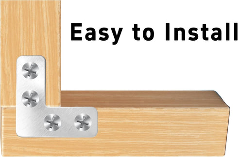 Runseaway 15Pcs 1.5"x1.5" L Shape Flat Corner Bracket, Stainless Steel Angle Plate, Heavy Duty Repair Brace with Screws