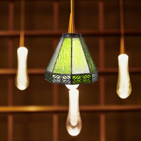 Angoily Vintage Green Glass Lampshade for Pendant Light - Mediterranean Style Replacement Shade for Restaurant Bar Home