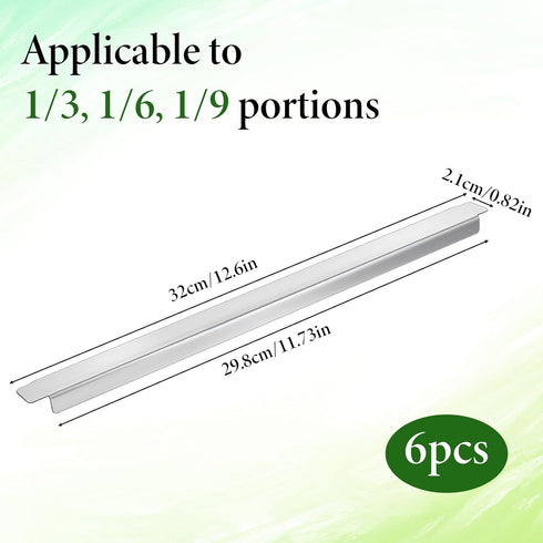 Lyksgir 6 12 Inch Commercial Pcs Stainless Steel Adaptor Bar, Long Food Service Divider, Metal Table Adapter Bar